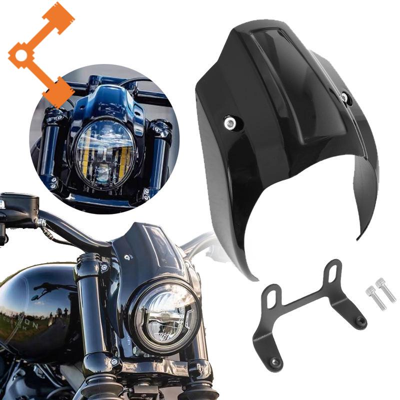 Cubierta de carenado para faro delantero de motocicleta, máscara negra brillante para Harley Softail Street Bob FXBB FXBR 2018-2022 2021 2020